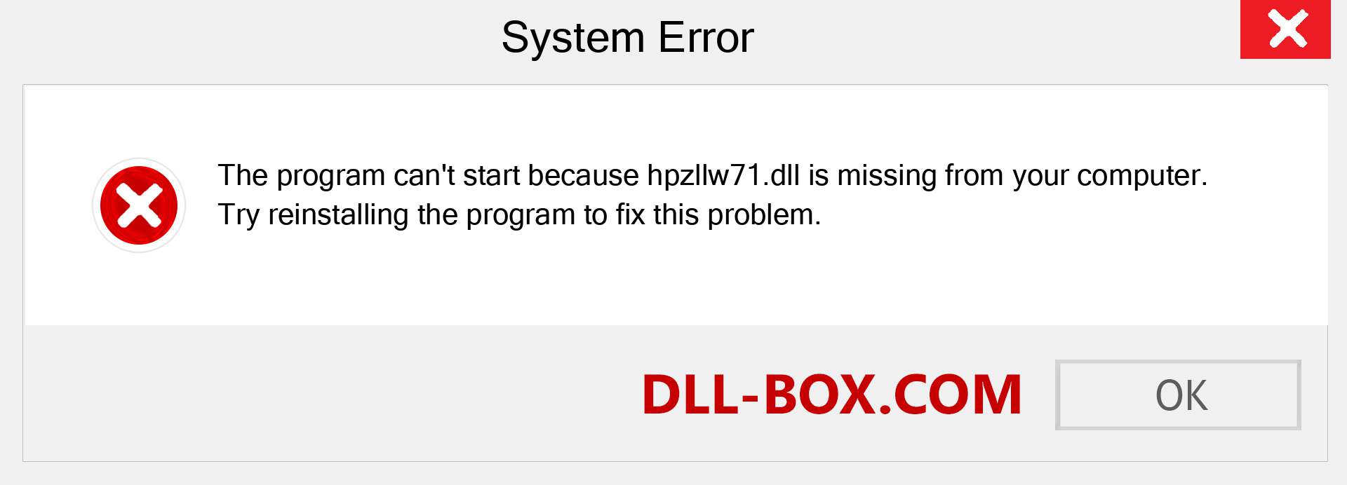  hpzllw71.dll file is missing?. Download for Windows 7, 8, 10 - Fix  hpzllw71 dll Missing Error on Windows, photos, images