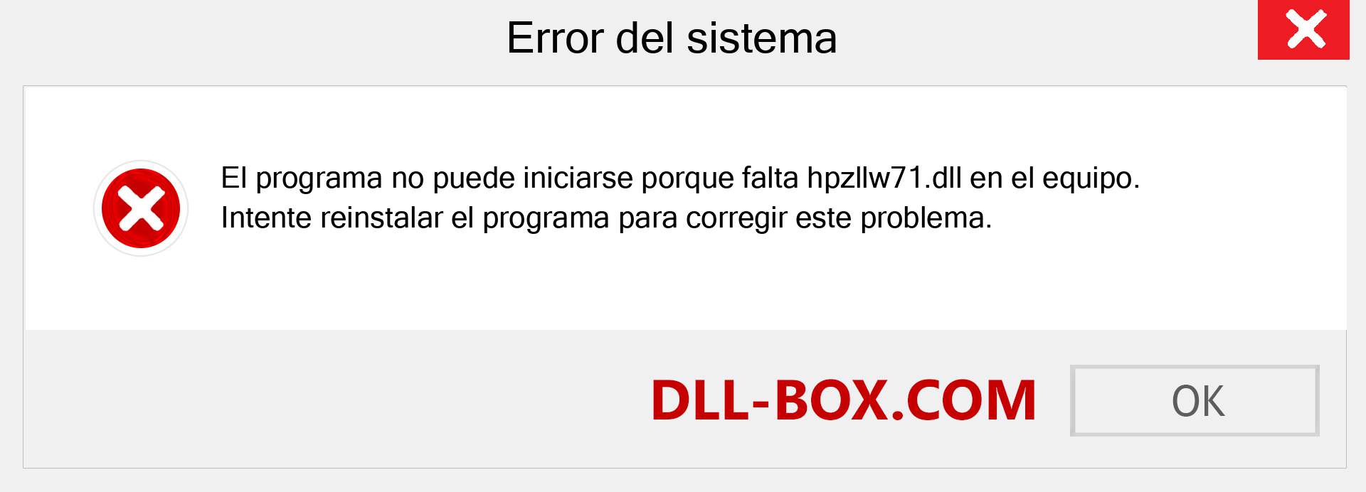 ¿Falta el archivo hpzllw71.dll ?. Descargar para Windows 7, 8, 10 - Corregir hpzllw71 dll Missing Error en Windows, fotos, imágenes